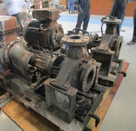 Two fire damaged pumps