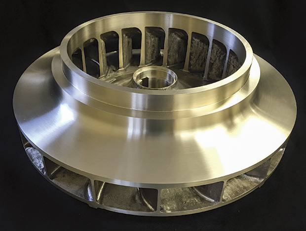 Image 1. New bronze impeller casting (Images and graphics courtesy of Hydro Inc.)